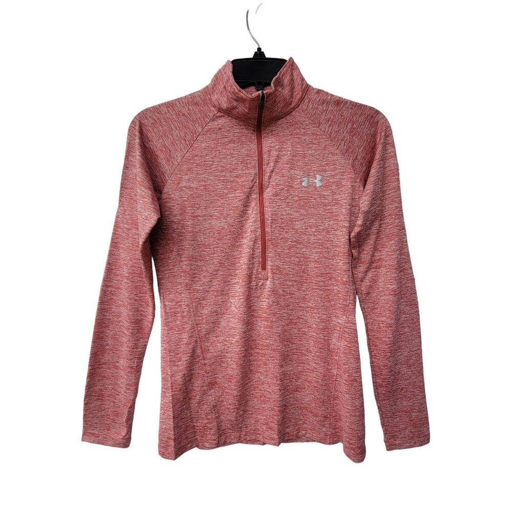 ⭐Under Armour Size XS  Women's Pullover Shirt Heatgear Loose Quarter Zip Orange